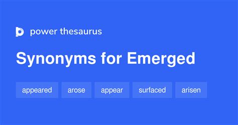 emerged synonym|EMERGED in Thesaurus: 1000+ Synonyms & Antonyms for EMERGED